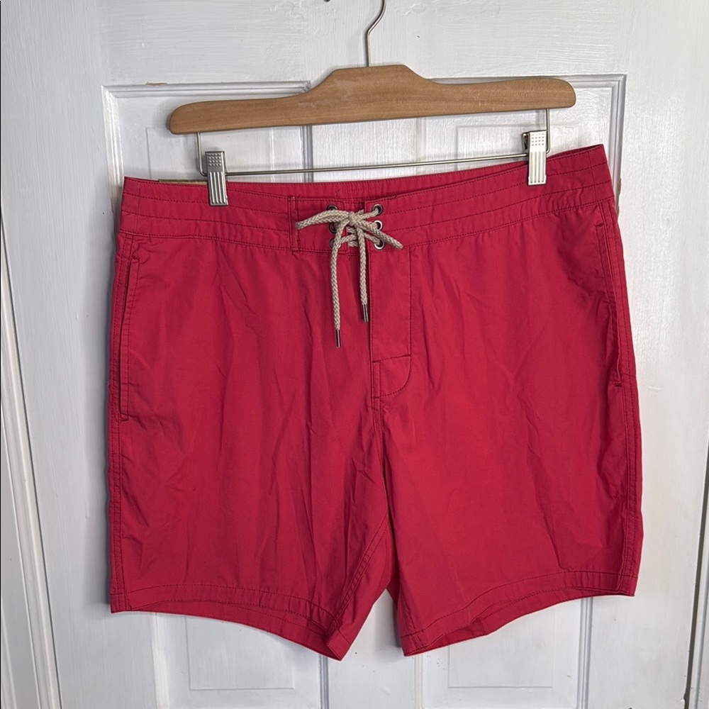 Faherty Men's Coral Red Swim Board Shorts NEW with Tag M-226 Sz 34